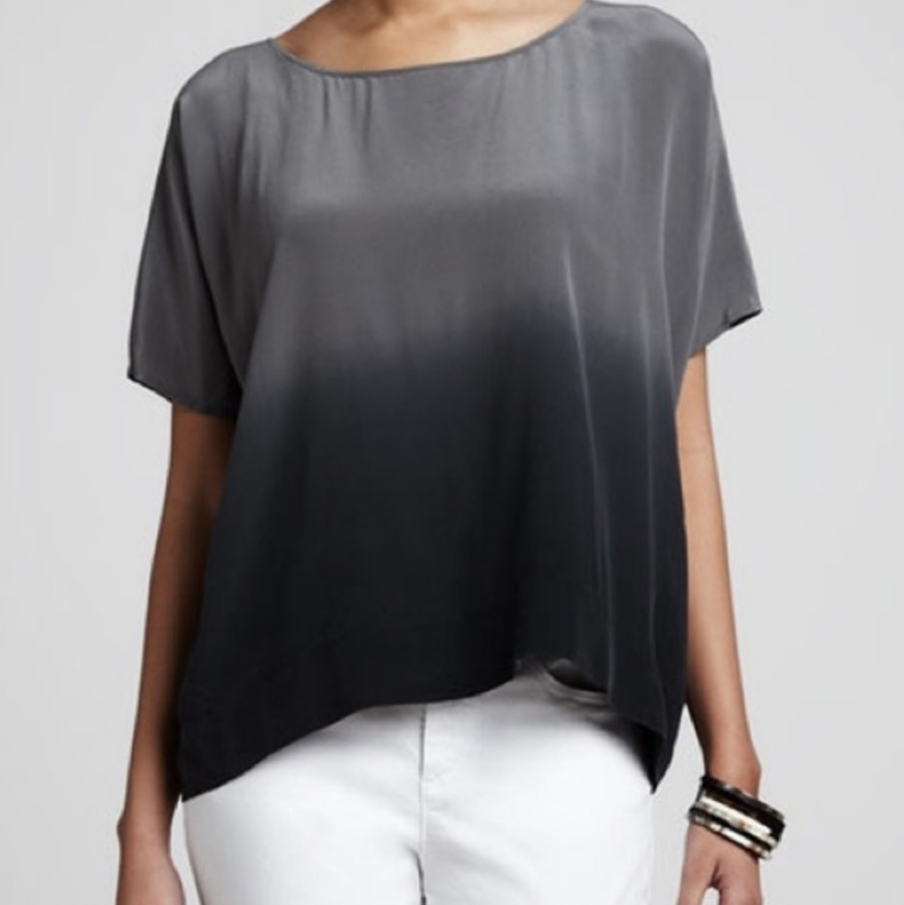Eileen Fisher Silk Ombre Wedge 100% Silk Top XS